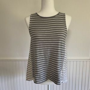 Madewell Striped Gray and Cream Tank Top